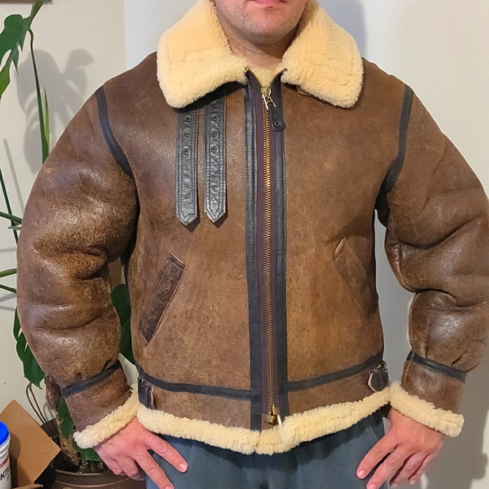 Vintage Avirex LTD B-3 sheepskin bomber flight jacket